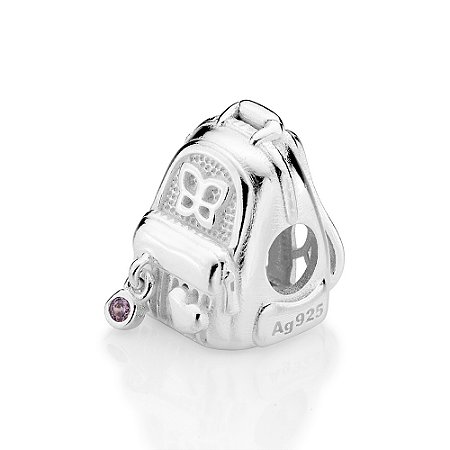BERLOQUE PASSANTE PRATA 925 MOCHILA COM ZIRCÔNIA LILÁS. MED 1,5CM ROMMANEL 840175