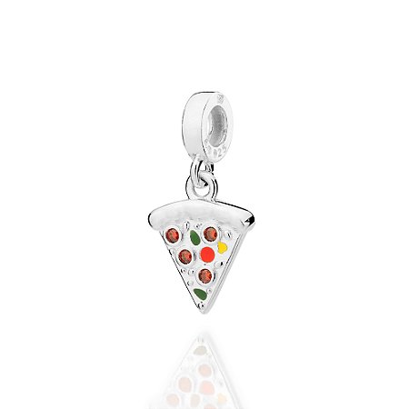 BERLOQUE PIZZA PRATA 925 COM ZIRCÔNIAS E RESINA COLORIDO. MED 2,2CM ROMMANEL 840268