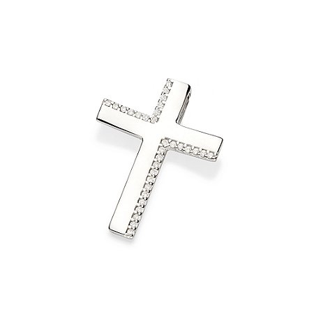 PINGENTE CRUZ PRATA 925 COM ZIRCÔNIAS. MED 2,5CM ROMMANEL 840099