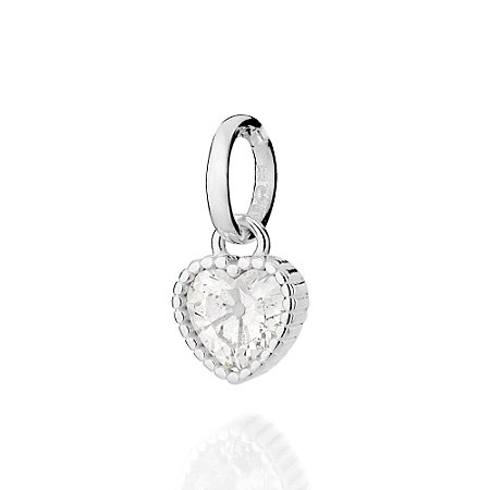 PINGENTE SOLITÁRIO PRATA 925 CORAÇÃO COM ZIRCÔNIA. MED 1,5CM ROMMANEL 840245