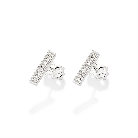 BRINCO PALITO PRATA 925 COM ZIRCÔNIAS. MED 1,1CM ROMMANEL 820203
