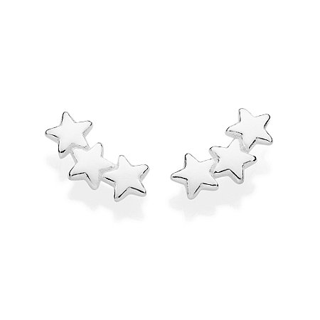 BRINCO ESTRELAS PRATA 925. MED 1,1CM ROMMANEL 820208