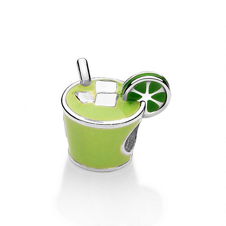 BERLOQUE PASSANTE PRATA 925 COPO DE CAIPIRINHA COM RESINA. MED 1,3CM ROMMANEL 840256