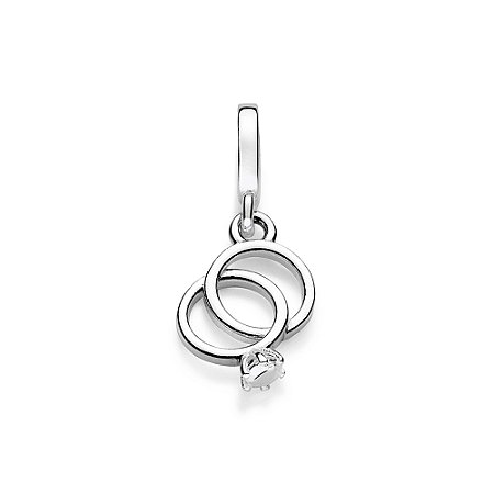 PINGENTE PRATA 925 ALIANÇA E SOLITÁRIO. MED 2,30CM ROMMANEL 840254