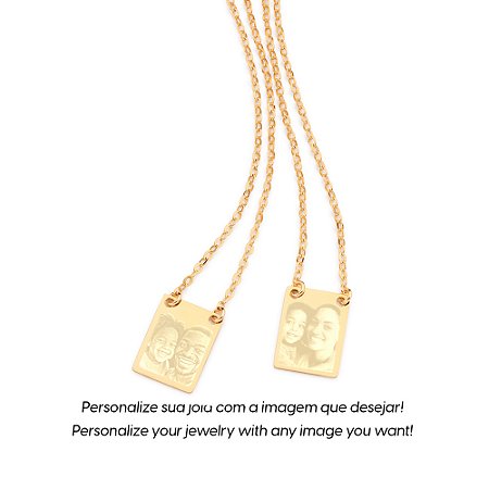 ESCAPULÁRIO PERSONALIZÁVEL FOLHEADO A OURO 68CM ROMMANEL 532571
