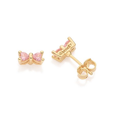 BRINCO FOLHEADO A OURO LAÇO COM ZIRCÔNIAS. MED 0,7CM ROMMANEL 527535