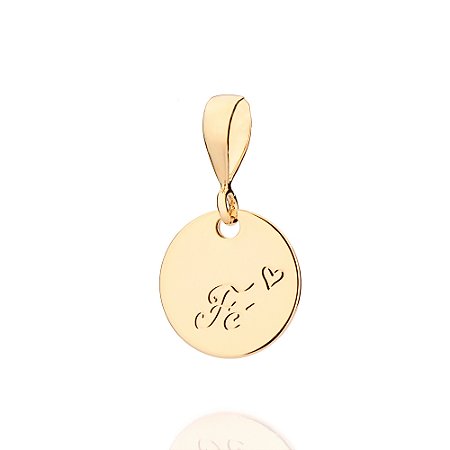 PINGENTE FÉ FOLHEADO A OURO PERSONALIZÁVEL. MED 1,7CM ROMMANEL 542974