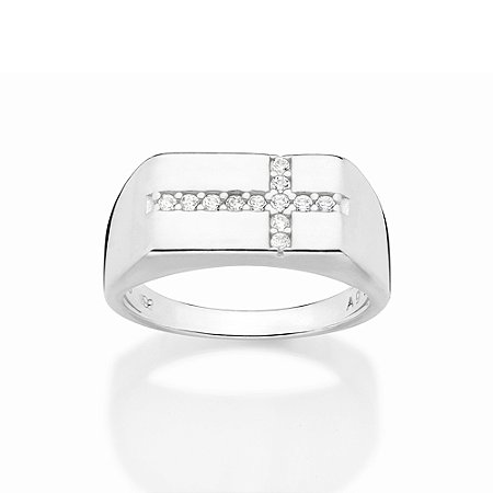 ANEL PRATA 925 CRUZ COM ZIRCÔNIAS ROMMANEL 810375