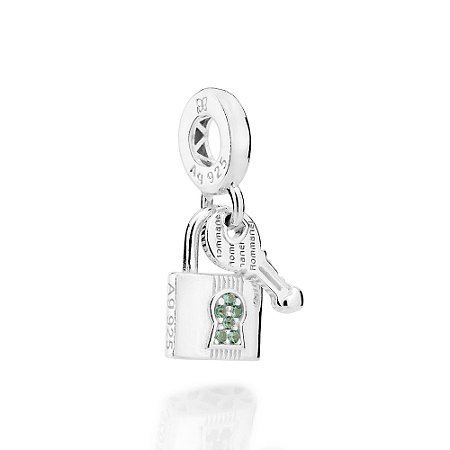 BERLOQUE PRATA 925 CADEADO COM CHAVE. MED 2CM ROMMANEL 840207