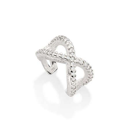 PIERCING DE PRESSÃO INFINITO PRATA 925 COM ZIRCÔNIAS. MED 1,4CM ROMMANEL 820206