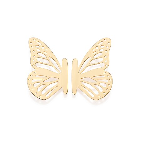 BRINCO BORBOLETA VAZADA FOLHEADO A OURO. MED 2,90CM ROMMANEL 527538