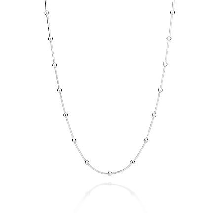 GARGANTILHA BOLAS PRATA 925. MED 45CM ROMMANEL 830137