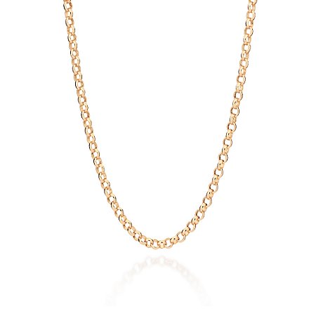 CORRENTE FOLHEADO A OURO ELO PORTUGUÊS 7MM. MED 42CM ROMMANEL 532618