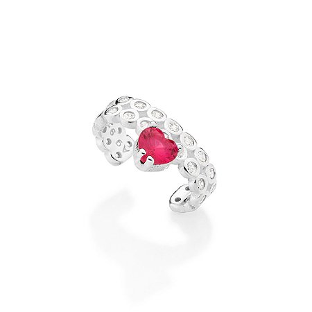 PIERCING DE PRESSÃO PRATA 925 COM ZIRCÔNIA ROSA. MED 1,7CM ROMMANEL 820281