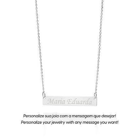 GARGANTILHA PRATA 925 COM PLACA PERSONALIZÁVEL. MED 50CM ROMMANEL 830134
