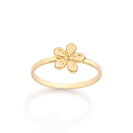 ANEL SKINNY FOLHEADO A OURO FLOR ROMMANEL 513573