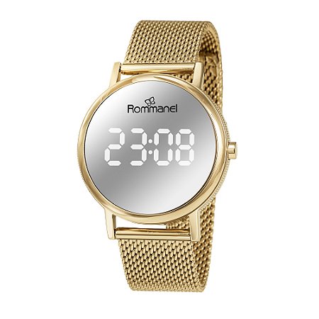 RELÓGIO DIGITAL LED DOURADO ROMMANEL 650143