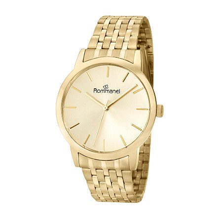 RELÓGIO ANALÓGICO SOCIAL DOURADO ROMMANEL 650145