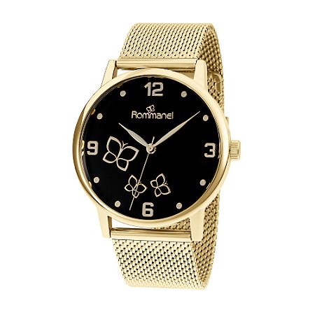 RELÓGIO ANALÓGICO SOCIAL DOURADO ROMMANEL 650151