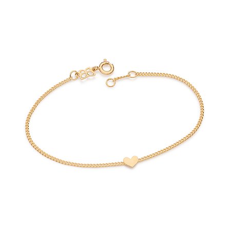PULSEIRA ELO GROUMET FOLHEADO A OURO COM CORAÇÃO. MED 18CM ROMMANEL 552230