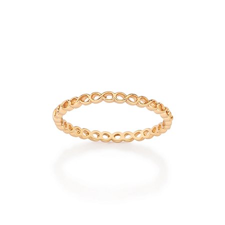 ANEL SKINNY INFINITOS FOLHEADO A OURO ROMMANEL 513623