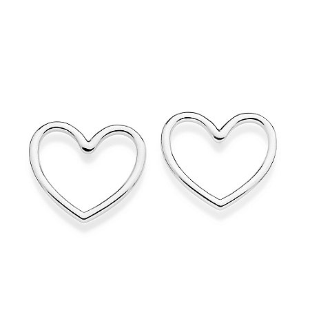BRINCO PRATA 925 CORAÇÃO VAZADO. MED 2,10CM ROMMANEL 820323