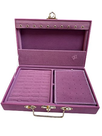 MALETA M PORTA JOIAS. MED 27CM X 18CM X 6CM COR LILÁS ROMMANEL 981942