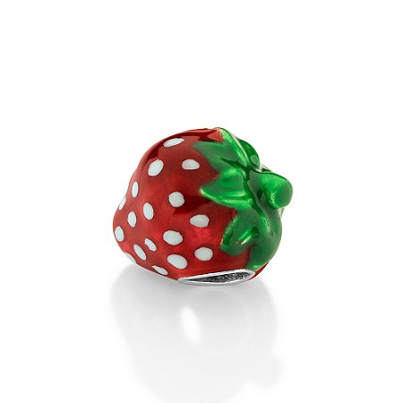 BERLOQUE PASSANTE PRATA 925 MORANGO COM APLICAÇÃO DE RESINA. MED 1,2CM ROMMANEL 840299