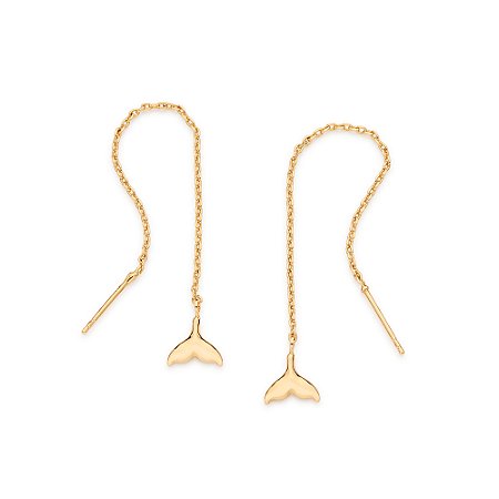 BRINCO FOLHEADO A OURO CAUDA DE BALEIA. MED 9,4CM ROMMANEL 527614