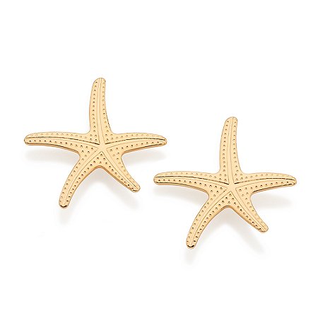 BRINCO FOLHEADO A OURO ESTRELA DO MAR. MED 2,3CM ROMMANEL 527609