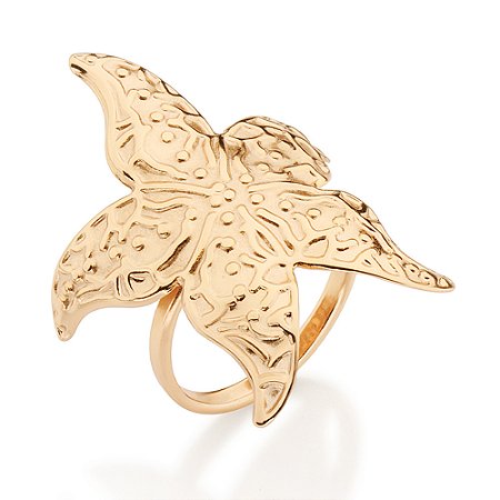 MAXI ANEL FOLHEADO A OURO ESTRELA DO MAR ROMMANEL 513655