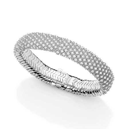 PULSEIRA RIVIERA ANATÔMICA PRATA 925 COM ZIRCÔNIAS. MED 17/18/19CM ROMMANEL ATELIER 850123