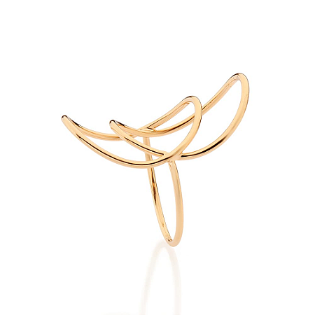 MAXI ANEL CÍRCULOS VAZADOS FOLHEADO A OURO ROIMMANEL 513638