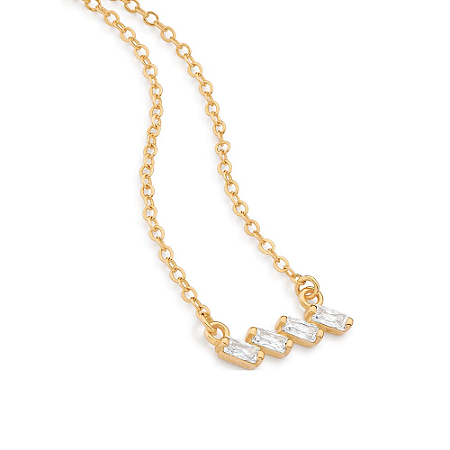 GARGANTILHA FOLHEADO A OURO COM ZIRCÔNIAS. MED 45CM ROMMANEL 532638
