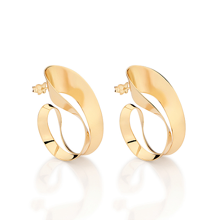 ARGOLA ABSTRATO FOLHEADO A OURO. MED 3,70CM ROMMANEL 527554