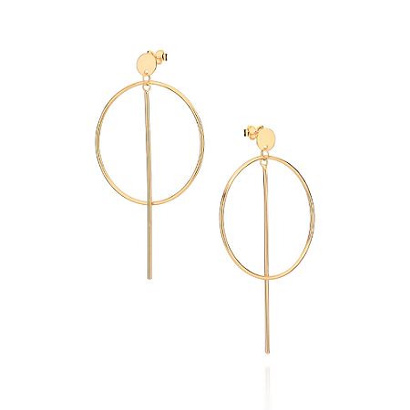 MAXI BRINCO ARGOLA FOLHEADO A OURO COM HASTE. MED 6,9CM ROMMANEL 527563