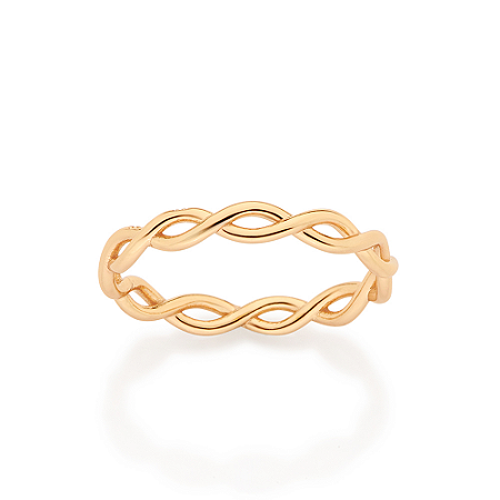 ANEL FOLHEADO A OURO INFINITOS ENTRELAÇADOS ROMMANEL 513651