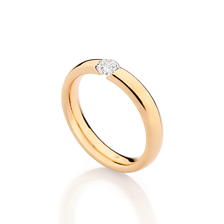 ALIANÇA ABAULADA FOLHEADO A OURO COM ZIRCÔNIA ROMMANEL 513642