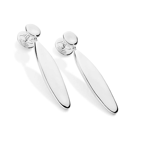 BRINCO PRATA 925 GOTA ALONGADA DISFORME. MED 5CM ROMMANEL 820329