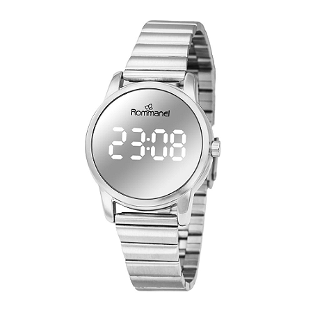 RELÓGIO DIGITAL LED PRATA ROMMANEL 650182