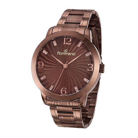RELÓGIO ANALÓGICO SOCIAL MARROM ROMMANEL 650209