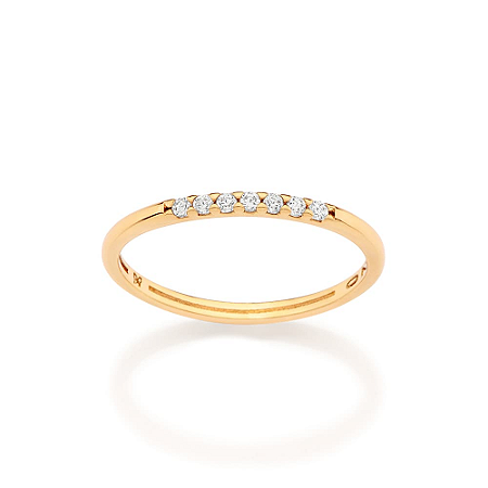 ANEL APARADOR FOLHEADO A OURO COM ZIRCÔNIAS ROMMANEL 513650