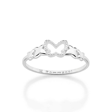 ANEL SKINNY PRATA 925 COM BORBOLETAS ROMMANEL 810389