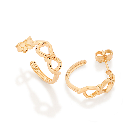 ARGOLA LAÇO FOLHEADO A OURO. MED 1,70CM ROMMANEL 527626