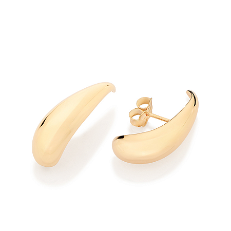 BRINCO GOTA ABAULADA FOLHEADO A OURO. MED 2,30CM ROMMANEL 527631