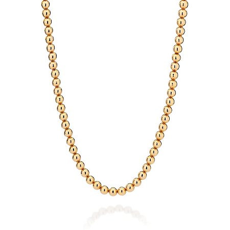 GARGANTILHA FOLHEADO A OURO BOLAS. MED 45CM ROMMANEL 532650