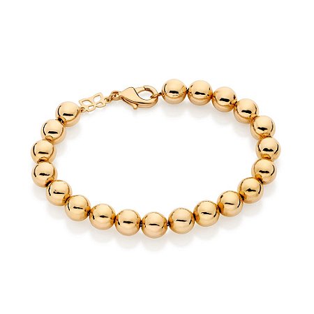 PULSEIRA FOLHEADO A OURO COM BOLAS. MED 19CM ROMMANEL 552244