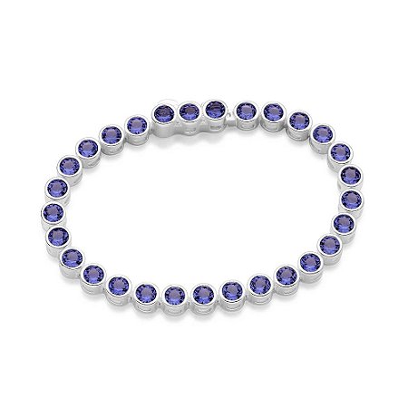 PULSEIRA RIVIERA PRATA 925 COM ZIRCÔNIAS LILÁS. MED 16CM ROMMANEL 850128