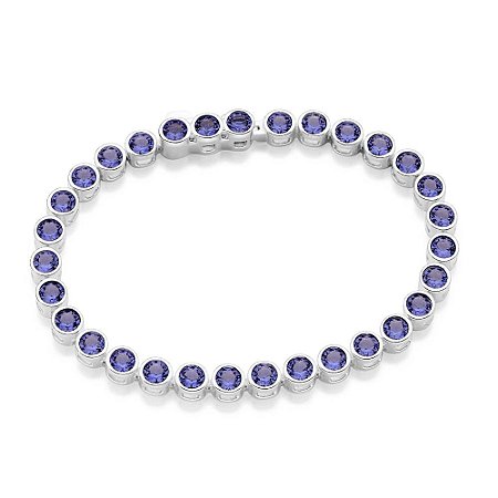 PULSEIRA RIVIERA PRATA 925 COM ZIRCÔNIAS LILÁS. MED 17CM ROMMANEL 850129