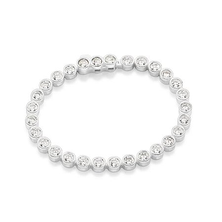 PULSEIRA RIVIERA PRATA 925 COM ZIRCÔNIAS. MED 16CM ROMMANEL 850117